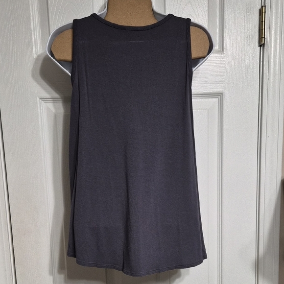 Maurices Charcoal Tank Top with Floral Detail - Picture 5 of 8